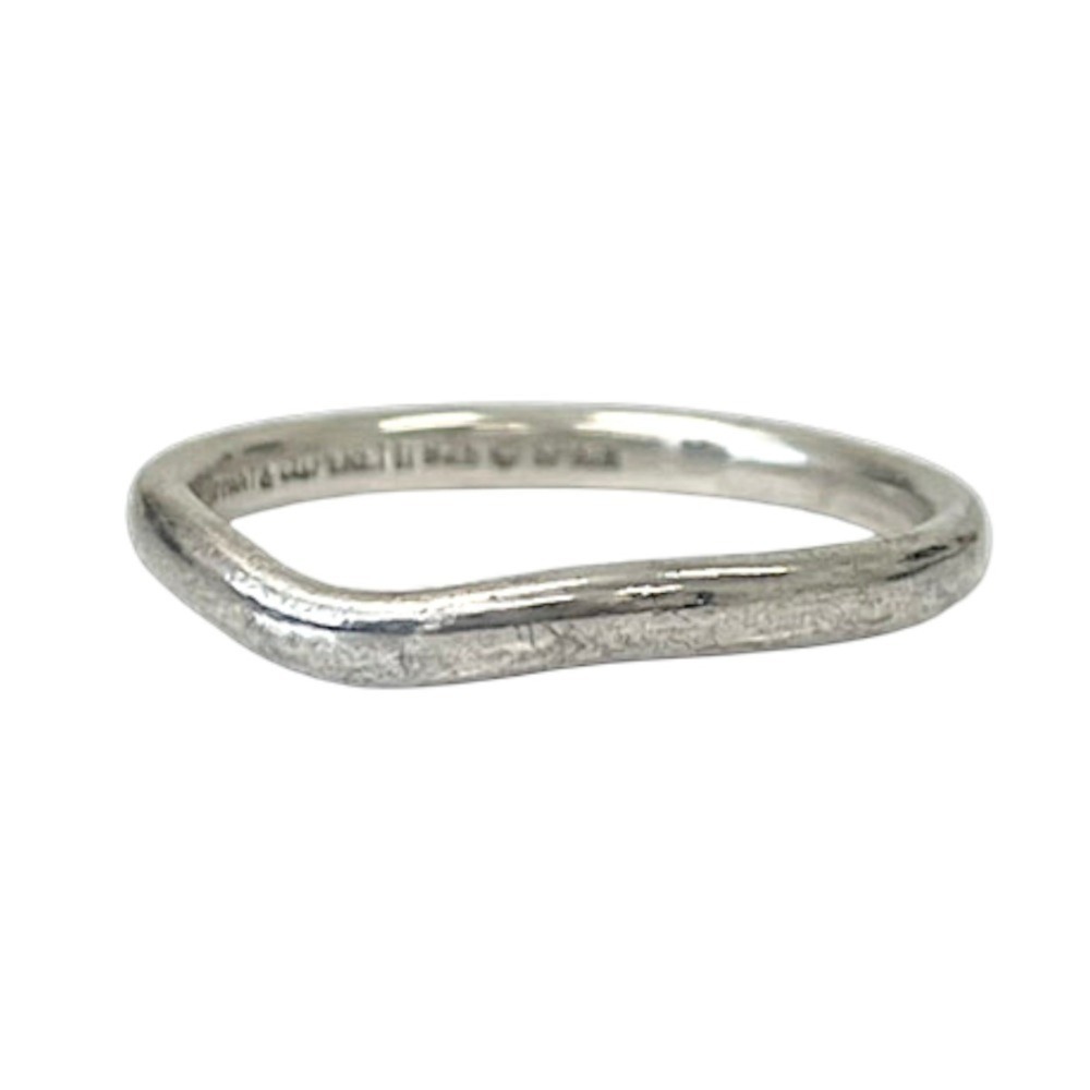 Tiffany & Co. Elsa Peretti Curved Band Ring, Size EU49, Silver, Women's (SV925)